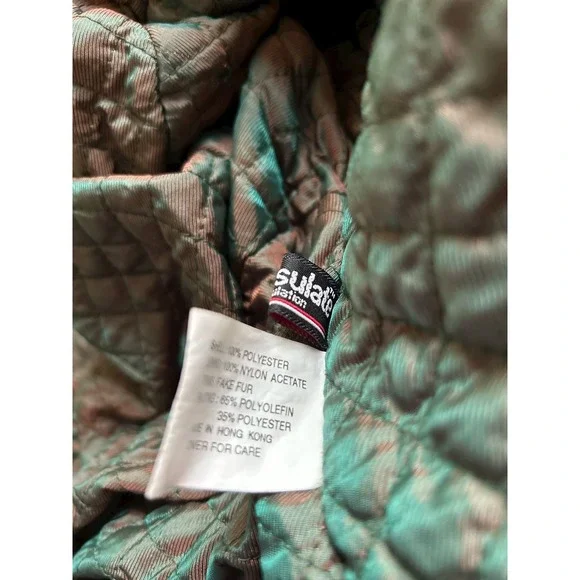 Express French Country Olive‎ Green Hooded Faux Fur Lined Jacket Size S - Picture 8 of 10